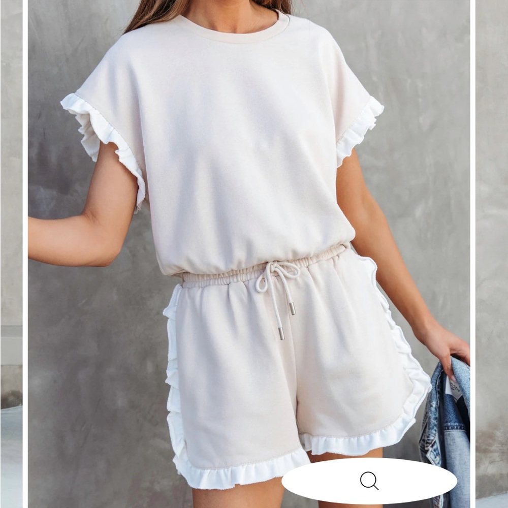 VICI SHELLY COTTON RUFFLE TRIM TOP & BOTTOM